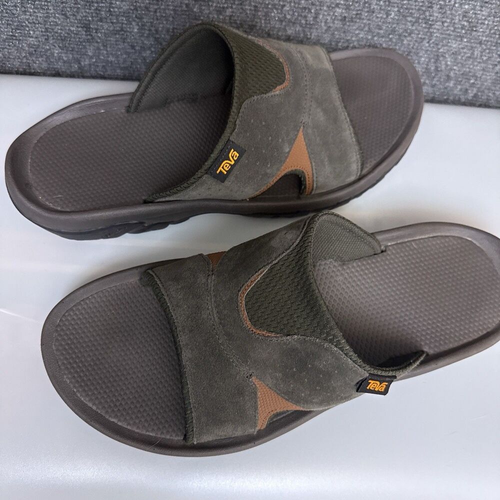 Teva Katavi Slide Mens Sandals Brown Suede 1019195 Size 12 Outdoor Sport Casual - Picture 3 of 8